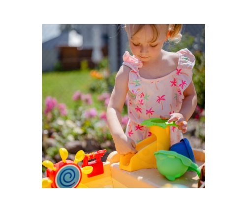 WOOPIE Stolik Wodny 2w1 Piaskownica Statek Piracki XL z Maszyna do Robienia Baniek Mydlanych