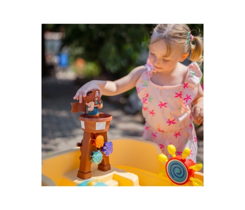 WOOPIE Stolik Wodny 2w1 Piaskownica Statek Piracki XL z Maszyna do Robienia Baniek Mydlanych