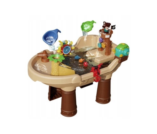 WOOPIE Stolik Wodny 2w1 Piaskownica Statek Piracki XL z Maszyna do Robienia Baniek Mydlanych