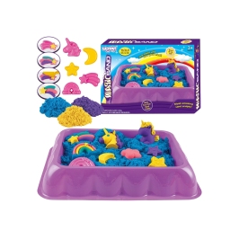 WOOPIE Piasek Kinetyczny 0,6 kg Zestaw Jednorożec Stolik z Foremkami WOOPIE Piasek Kinetyczny 0,6 kg Zestaw Jednorożec Stolik z Foremkami