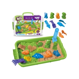 WOOPIE Piasek Kinetyczny 1,5 kg Zestaw XXL ZOO Safari Stolik z Foremkami WOOPIE Piasek Kinetyczny 1,5 kg Zestaw XXL ZOO Safari Stolik z Foremkami