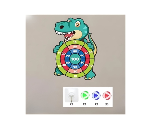 WOOPIE Gra Zręcznościowa w Rzutki na Rzepy Zestaw 2w1 Tarcza + Wyrzutnia Łuk Dino