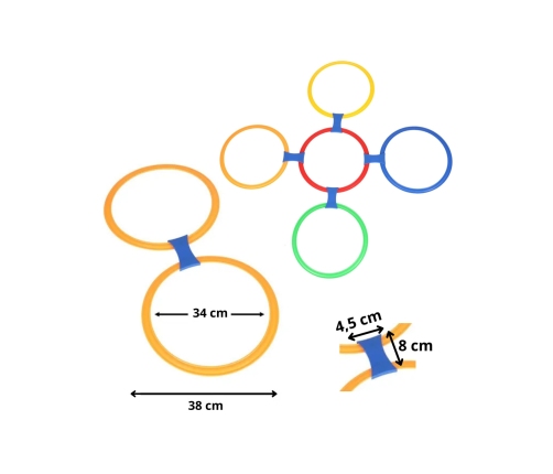 WOOPIE Zestaw do Gry w Klasy do Skakania Pierścienie Obręcze 10 szt