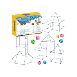 WOOPIE Zestaw Konstrukcyjny XXL Klocki do Budowania Namiotu Bazy Rurki Słomki 340 el.