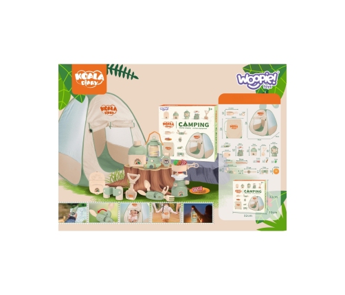 WOOPIE Zestaw Małego Odkrywcy Namiot Kempingowy XXL na Biwak 15 el.