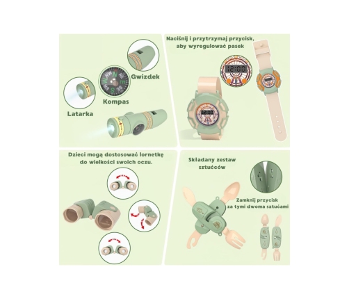 WOOPIE Zestaw Małego Odkrywcy Namiot Kempingowy XXL na Biwak 15 el.
