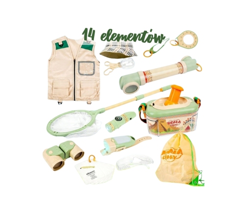 WOOPIE Zestaw Małego Odkrywcy Lornetka Kompas Siatka Na Owady Motyle Latarka