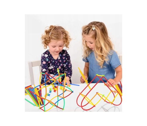 WOOPIE Klocki Konstrukcyjne Kolorowe Słomki 1200 el.