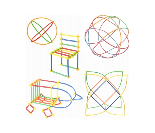 WOOPIE Klocki Konstrukcyjne Kolorowe Słomki 1200 el.