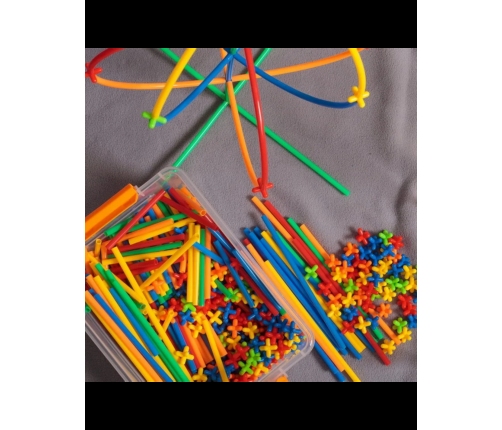 WOOPIE Klocki Konstrukcyjne Kolorowe Słomki 500 el.