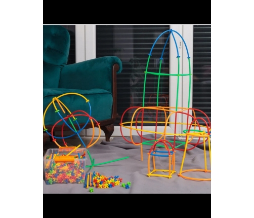 WOOPIE Klocki Konstrukcyjne Kolorowe Słomki 500 el.