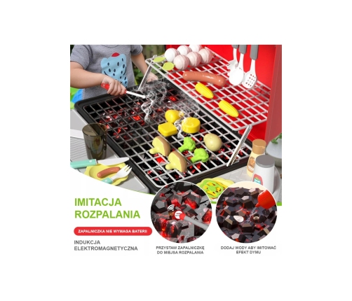 WOOPIE Grill Barbecue Kuchnia Ogrodowa Interaktywna Para LED Zestaw XL 41 el.