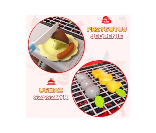WOOPIE Grill Barbecue Kuchnia Ogrodowa Interaktywna Para LED Zestaw XL 41 el.