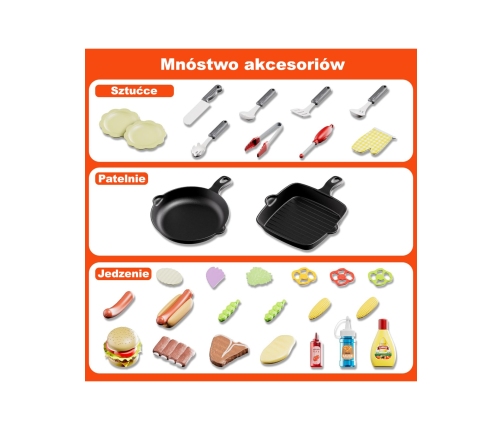 WOOPIE Grill Barbecue Kuchnia Ogrodowa Interaktywna LED Zestaw XL 31 el.