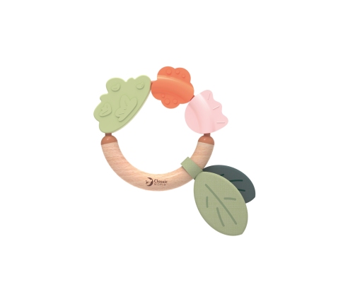 CLASSIC WORLD Drewniana Grzechotka Sensoryczna Gryzak 2w1