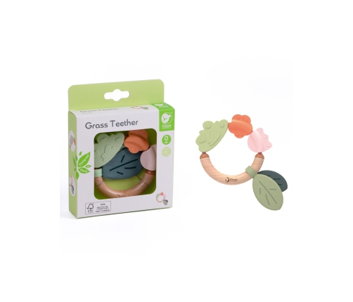 CLASSIC WORLD Drewniana Grzechotka Sensoryczna Gryzak 2w1