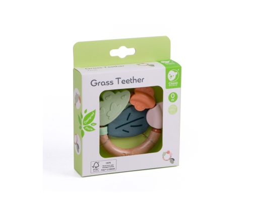 CLASSIC WORLD Drewniana Grzechotka Sensoryczna Gryzak 2w1