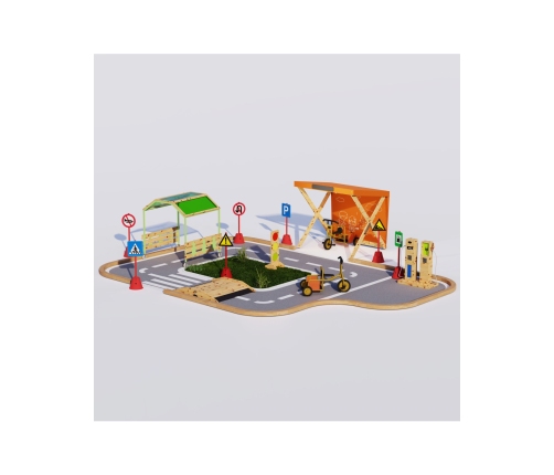 CLASSIC WORLD EDU Drewniany Mostek Rampowy Najazd Droga Tor dla Rowerów