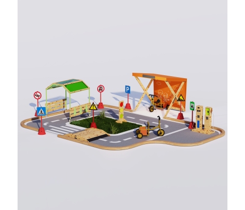 CLASSIC WORLD EDU Drewniany Mostek Rampowy Najazd Droga Tor dla Rowerów