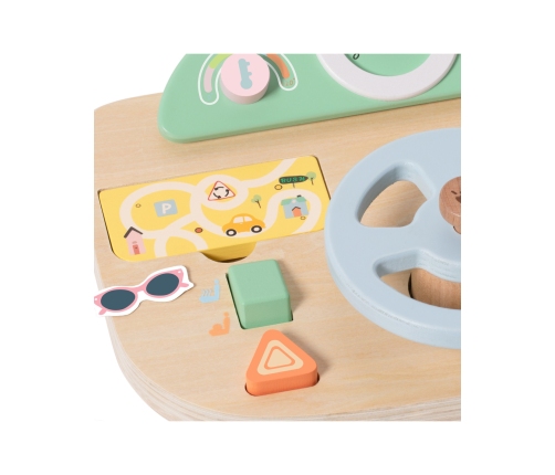 CLASSIC WORLD Drewniana Tablica Manipulacyjna Wielofunkcyjna Kierownica Motoryczna