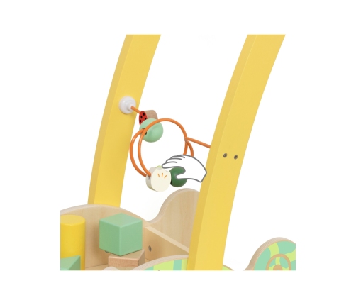 CLASSIC WORLD Drewniany Pchacz Chodzik Kameleon z Klockami