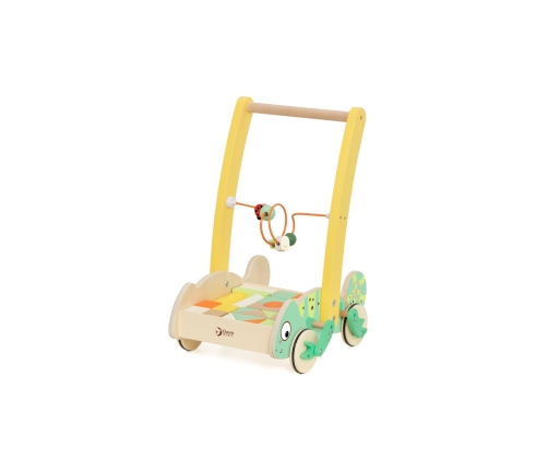 CLASSIC WORLD Drewniany Pchacz Chodzik Kameleon z Klockami