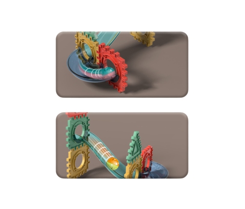 WOOPIE Klocki Magnetyczne Konstrukcyjne 3D Zestaw Edukacyjny Tor Kulkowy 68el.