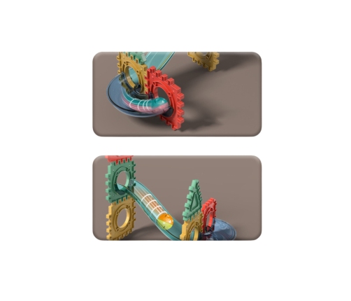 WOOPIE Klocki Magnetyczne Konstrukcyjne 3D Zestaw Edukacyjny Tor Kulkowy 128el.