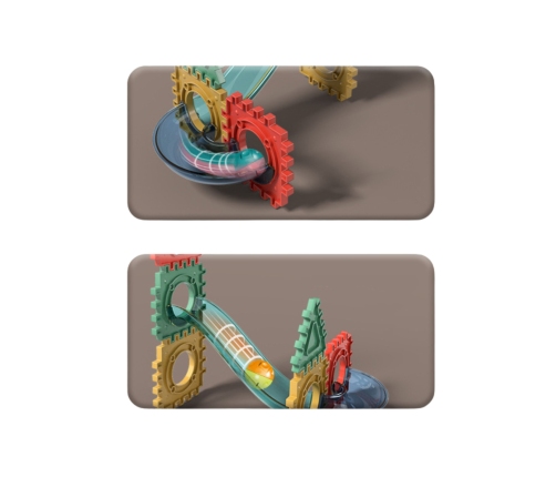 WOOPIE Klocki Magnetyczne Konstrukcyjne 3D Zestaw Edukacyjny Tor Kulkowy 228el.