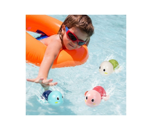 Woopie Żółw Żółwik Pływający Nakręcany Zabawka Do Kąpieli Różowy