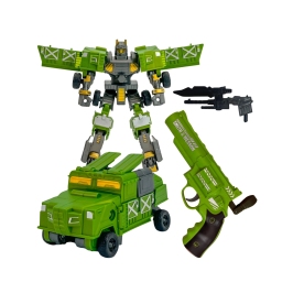 WOOPIE Zestaw 3w1 Robot Transformujący Pojazd Bojowy i Wyrzutnia na Strzałki Zielony
