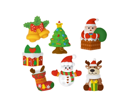 WOOPIE Zestaw Kreatywny z Farbami DIY Zrób Odlewy Gipsowe Figurki i Pomaluj - Zestaw Świąteczny