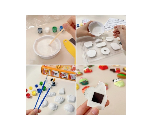 WOOPIE Zestaw Kreatywny z Farbami DIY Zrób Odlewy Gipsowe Figurki i Pomaluj - Zestaw Świąteczny