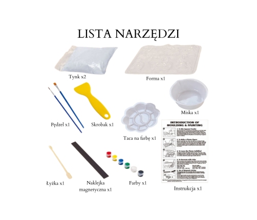 WOOPIE Zestaw Kreatywny z Farbami DIY Zrób Odlewy Gipsowe Figurki i Pomaluj - Zestaw Kosmiczny