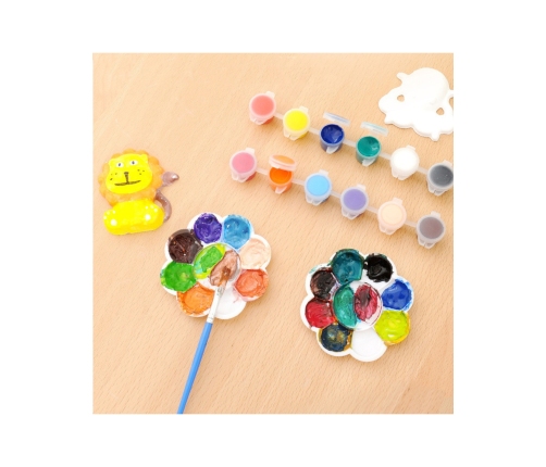 WOOPIE Zestaw Kreatywny z Farbami DIY Zrób Odlewy Gipsowe Figurki i Pomaluj - Zestaw Zwierzątka