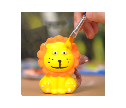 WOOPIE Zestaw Kreatywny z Farbami DIY Zrób Odlewy Gipsowe Figurki i Pomaluj - Zestaw Zwierzątka