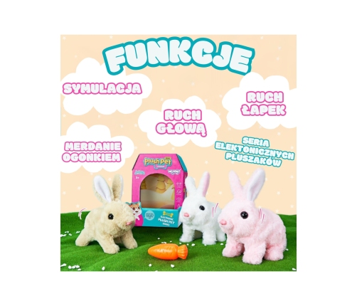 WOOPIE Króliczek Interaktywny Pluszak z Marchewką Beżowy