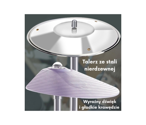 WOOPIE Perkusja Edukacyjna dla Dzieci 5 Bębnów 1 Talerz + Taboret z Motywem Zwierzątek