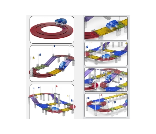 WOOPIE Magnetyczny Tor Samochodowy Wyścigowy + Autko 76 el.