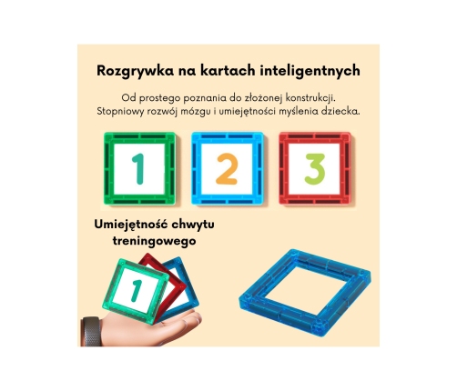 WOOPIE Przestrzenne Klocki Magnetyczne Nauka Liczb 70 Elementów