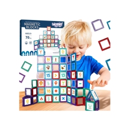 WOOPIE Przestrzenne Klocki Magnetyczne Nauka Liter 70 Elementów WOOPIE Przestrzenne Klocki Magnetyczne Nauka Liter 70 Elementów