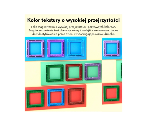 WOOPIE Przestrzenne Klocki Magnetyczne Nauka Liter 70 Elementów