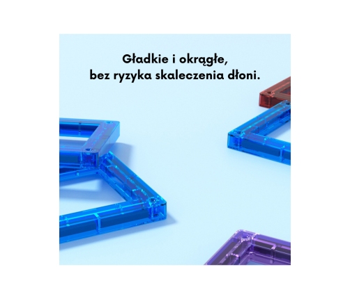 WOOPIE Przestrzenne Klocki Magnetyczne Nauka Liter 70 Elementów