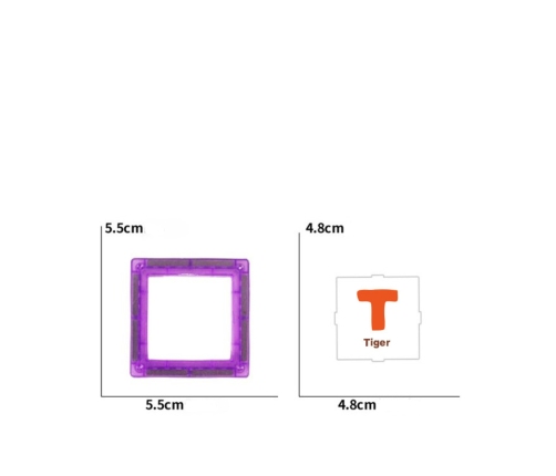 WOOPIE Przestrzenne Klocki Magnetyczne Nauka Liter 70 Elementów