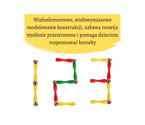 WOOPIE Klocki Magnetyczne Konstrukcyjne 3D 128 el. XXL