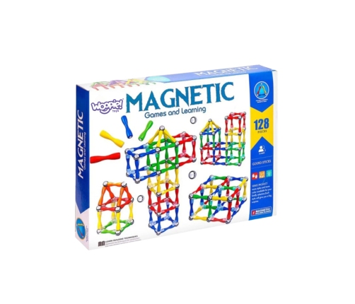 WOOPIE Klocki Magnetyczne Konstrukcyjne 3D 128 el. XXL