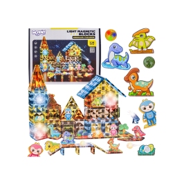 WOOPIE Klocki Magnetyczne Konstrukcyjne Świecące 3D Park Dinozaurów 124el. WOOPIE Klocki Magnetyczne Konstrukcyjne Świecące 3D Park Dinozaurów 124el.