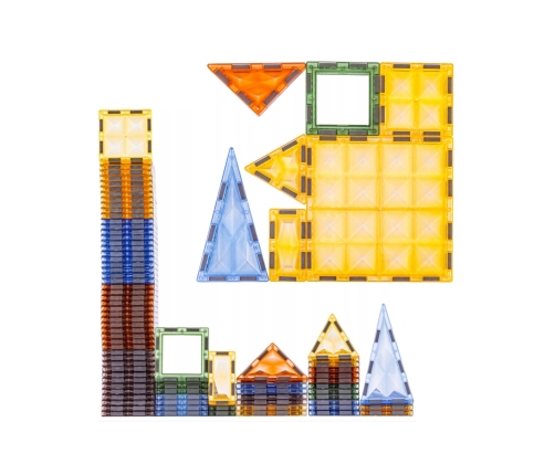 WOOPIE Klocki Magnetyczne Konstrukcyjne Świecące 3D Park Dinozaurów 124el.