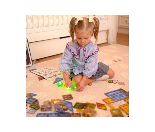 WOOPIE Klocki Magnetyczne Konstrukcyjne Świecące 3D Świat Zwierząt 124el.