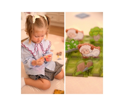 WOOPIE Klocki Magnetyczne Konstrukcyjne Świecące 3D Świat Zwierząt 124el.